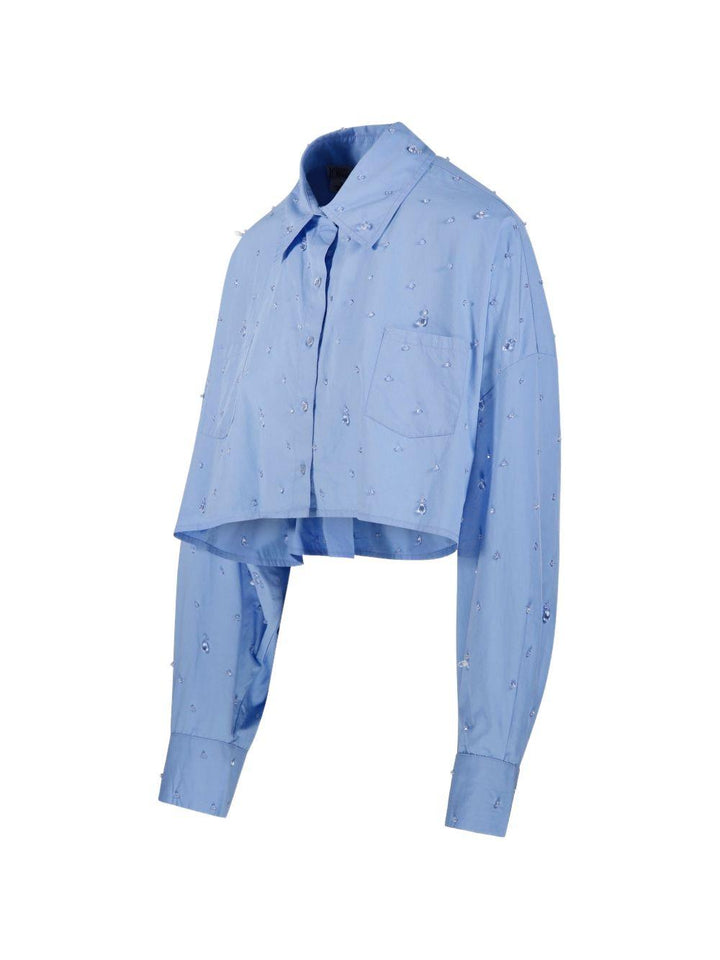 Camicia corta con perline 