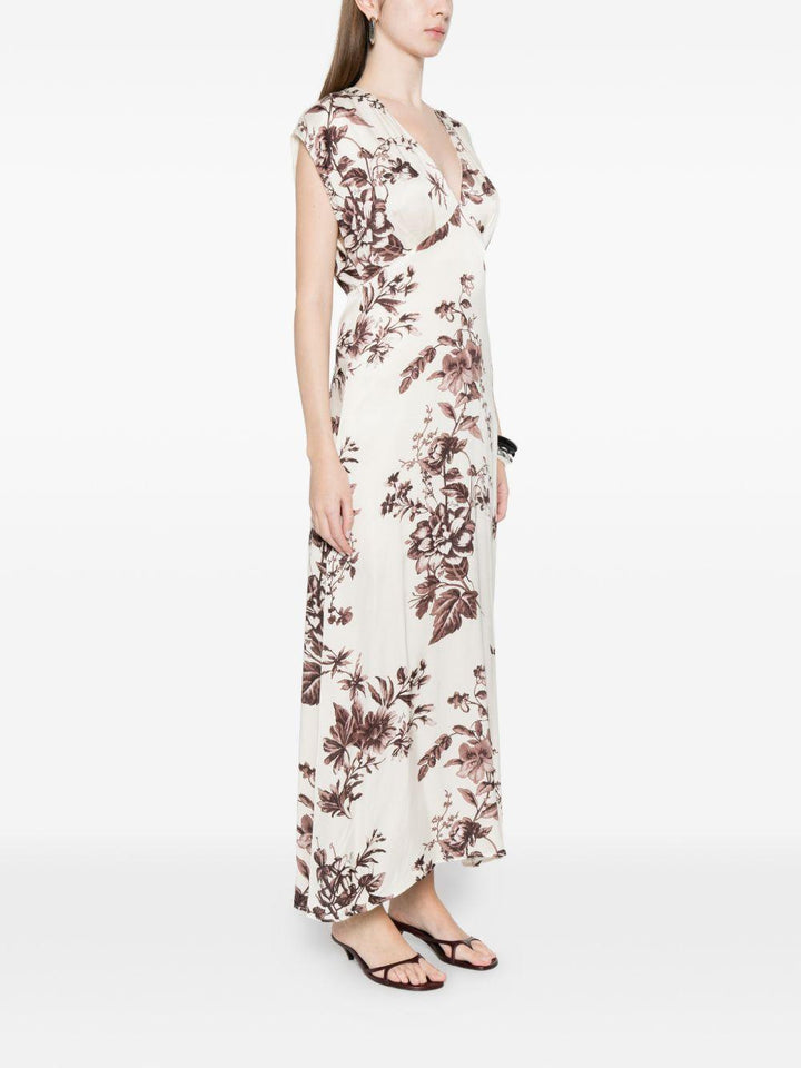 Abito a fiori con scollo a V 