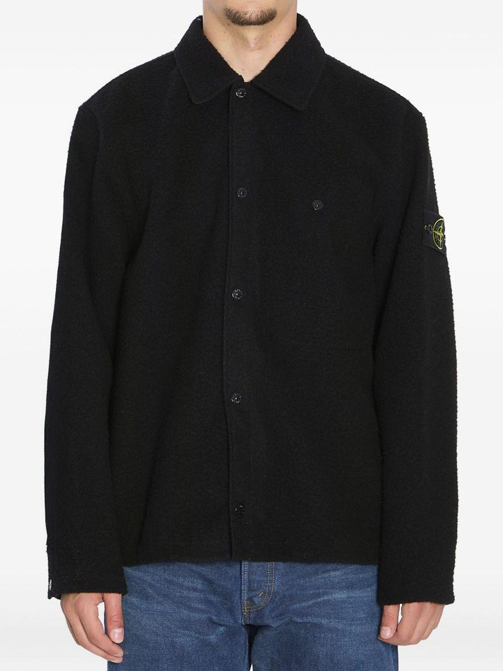 Overshirt nera maniche lunghe 