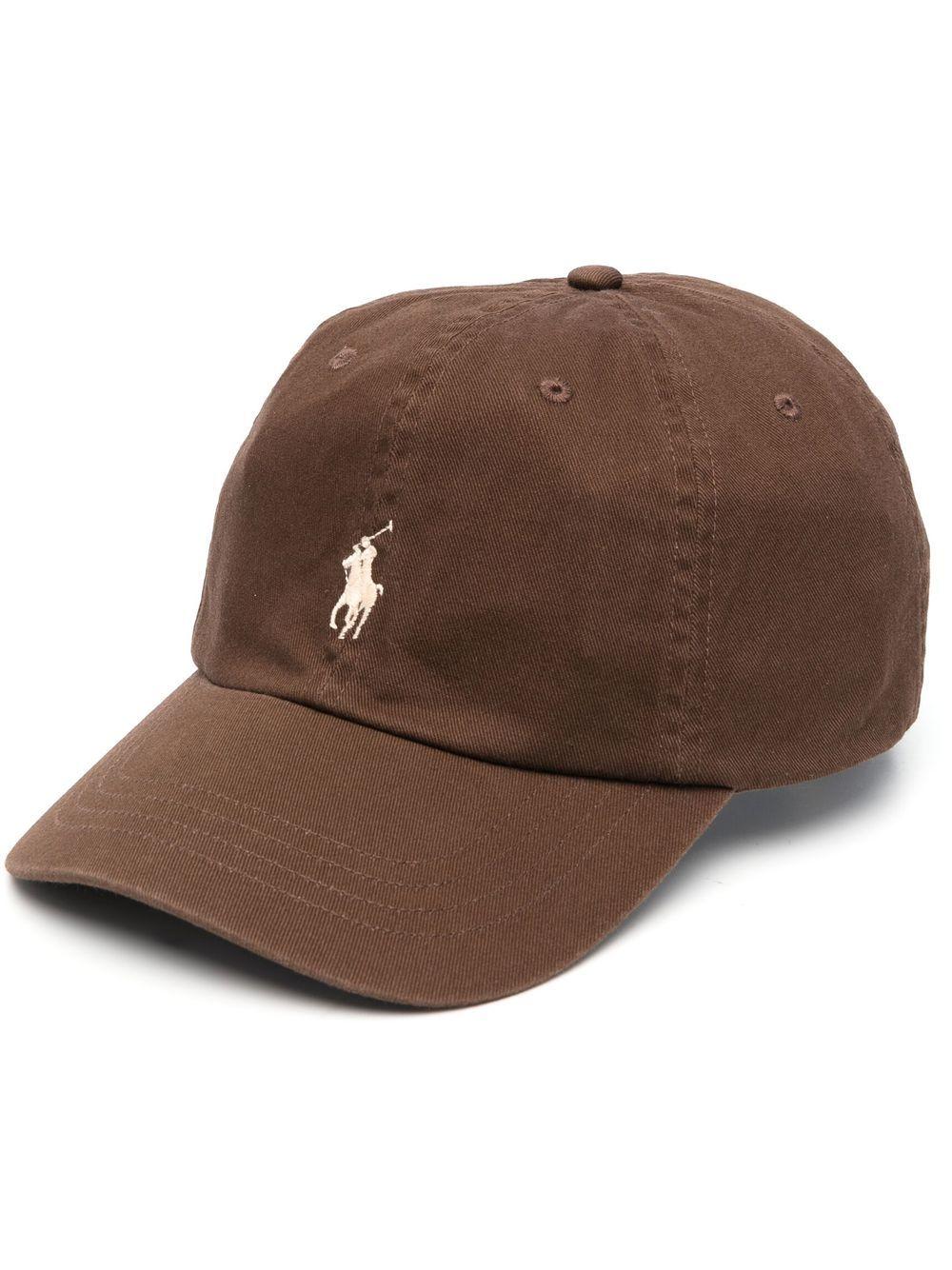Cappello da baseball con ricamo marrone 