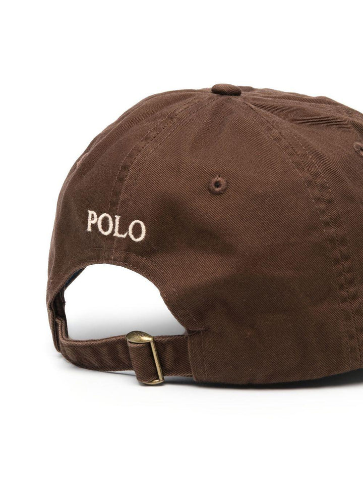 Cappello da baseball con ricamo marrone 
