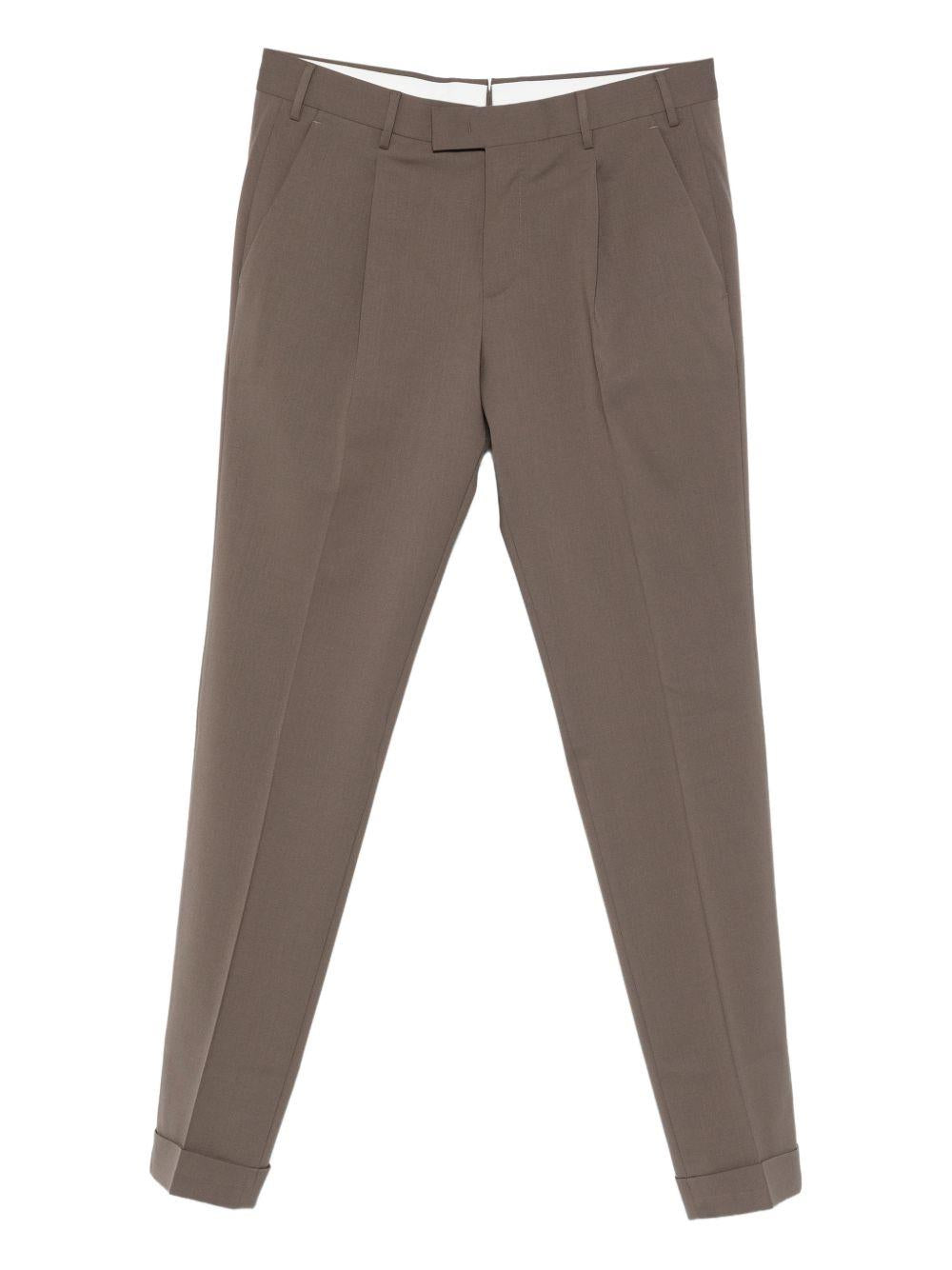 Pantaloni grigi con polsini plissettati 