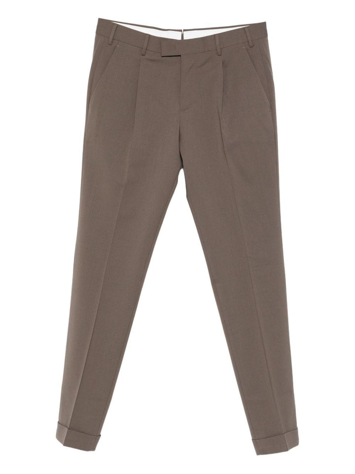 Pantaloni grigi con polsini plissettati 