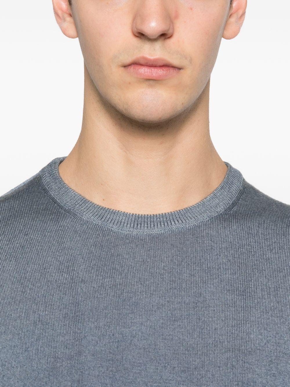 Maglione blu girocollo 