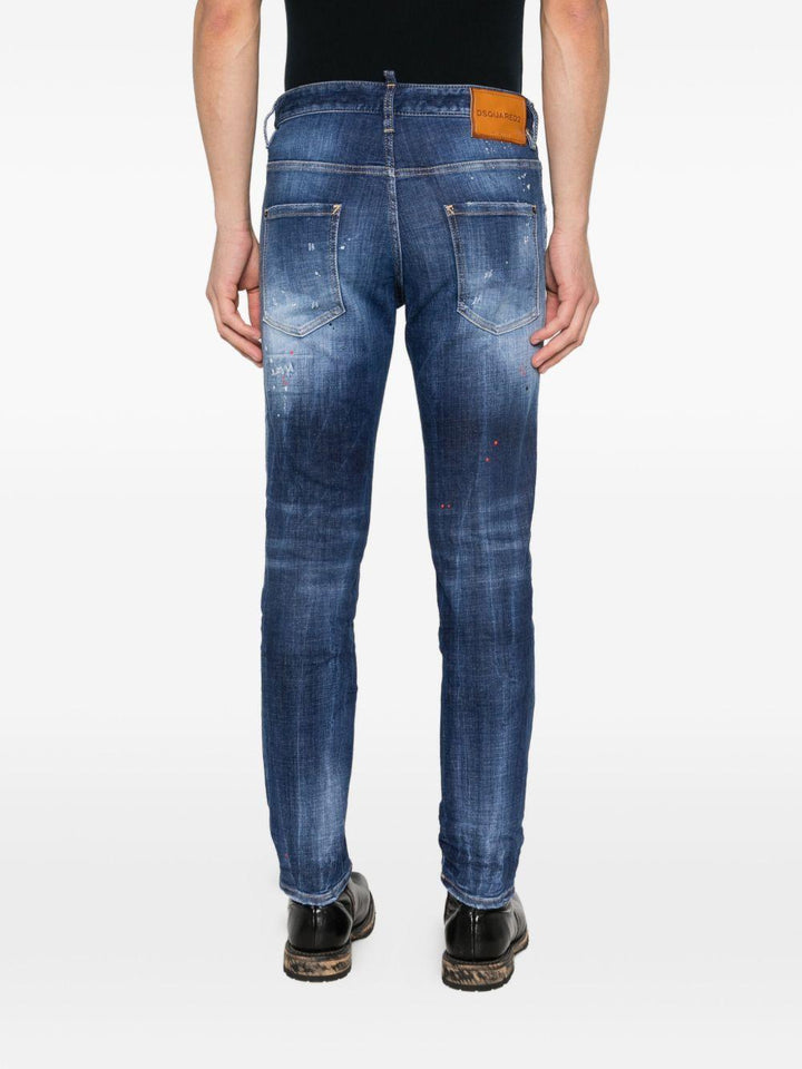 Jeans Skater con effetto vissuto blu navy 