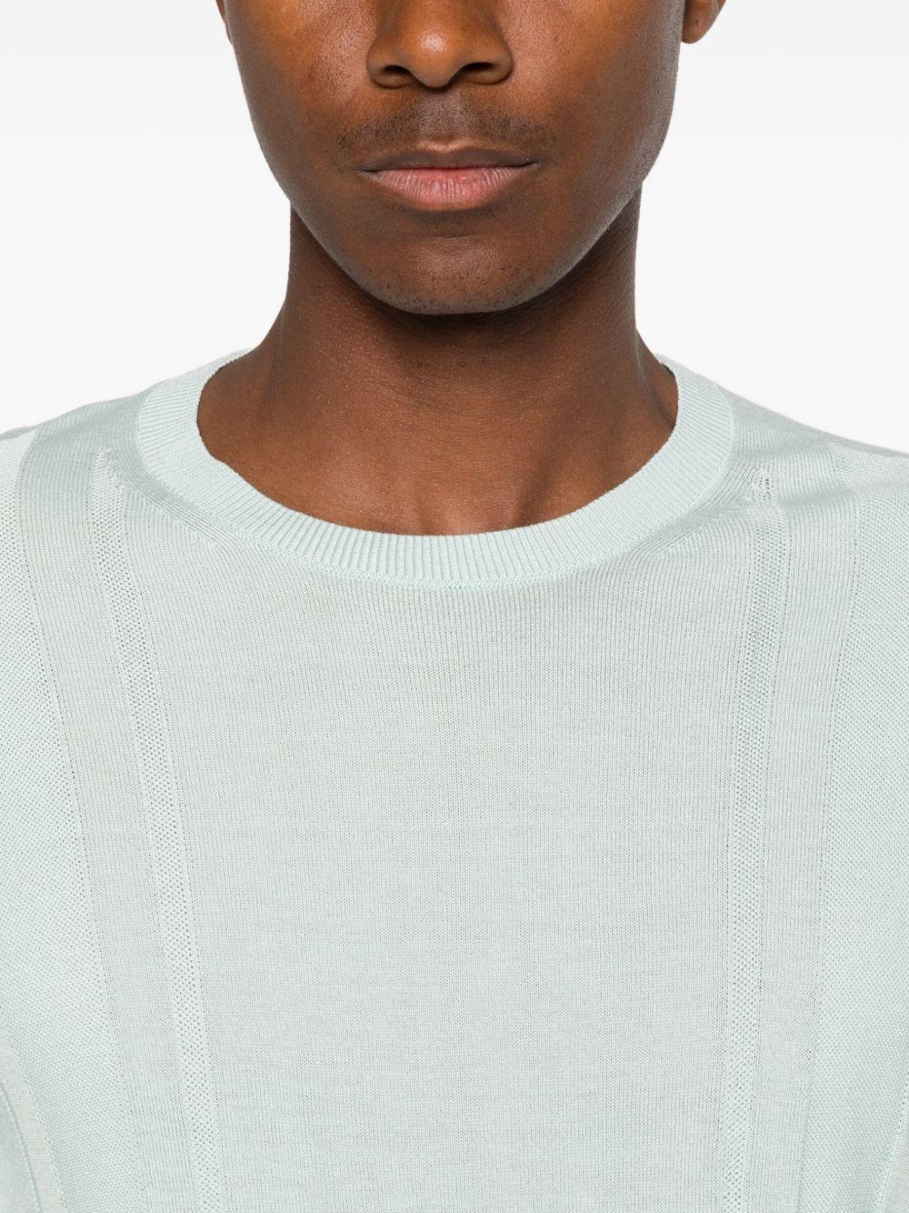 T-shirt in maglia fine turchese 