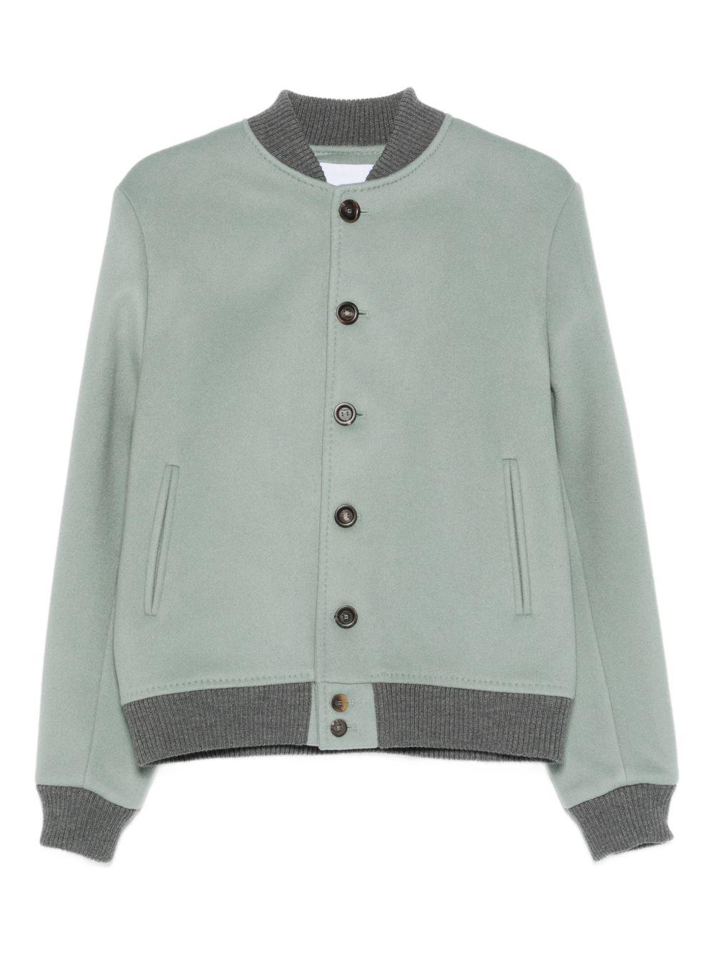 Bomber verde con bottoni 