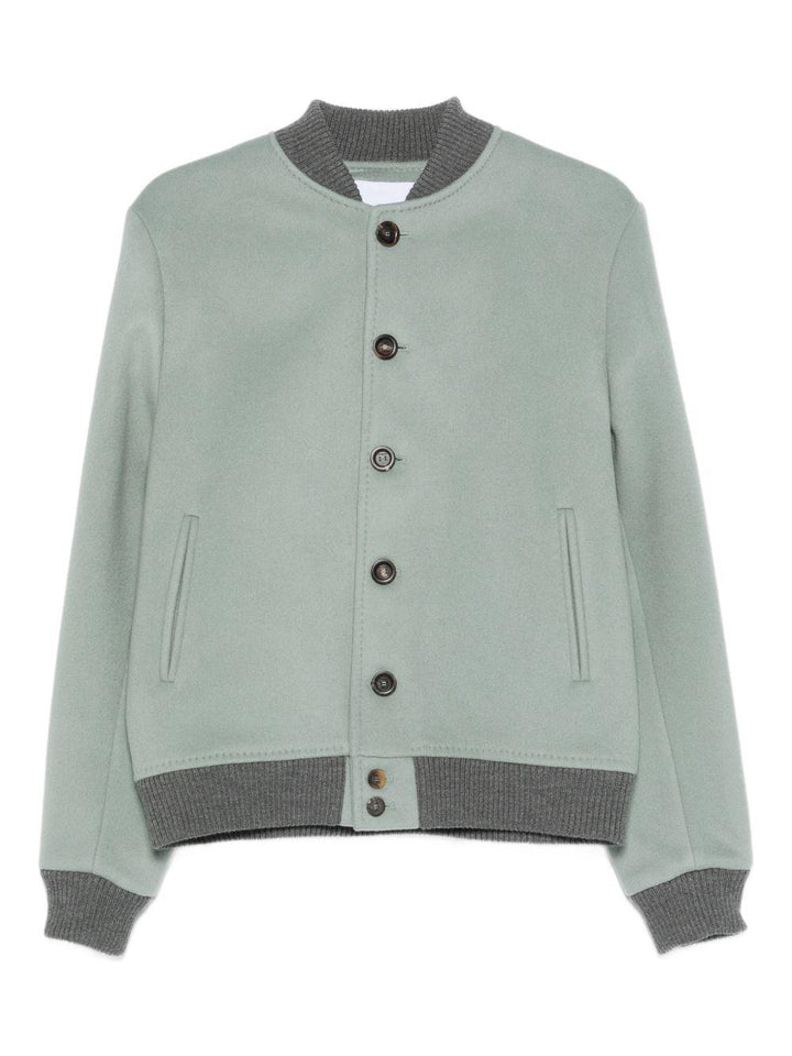 Bomber verde con bottoni 