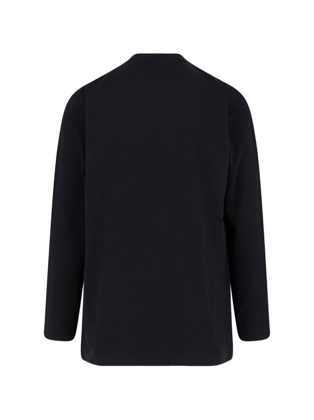 T-shirt a maniche lunghe con logo Black 