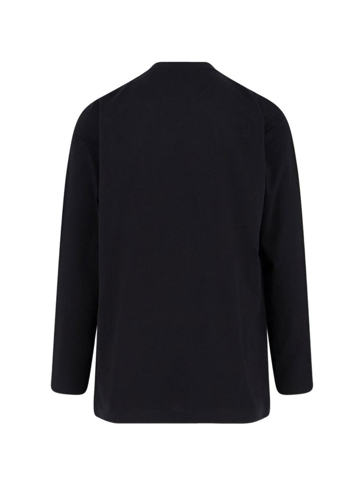 T-shirt a maniche lunghe con logo Black 