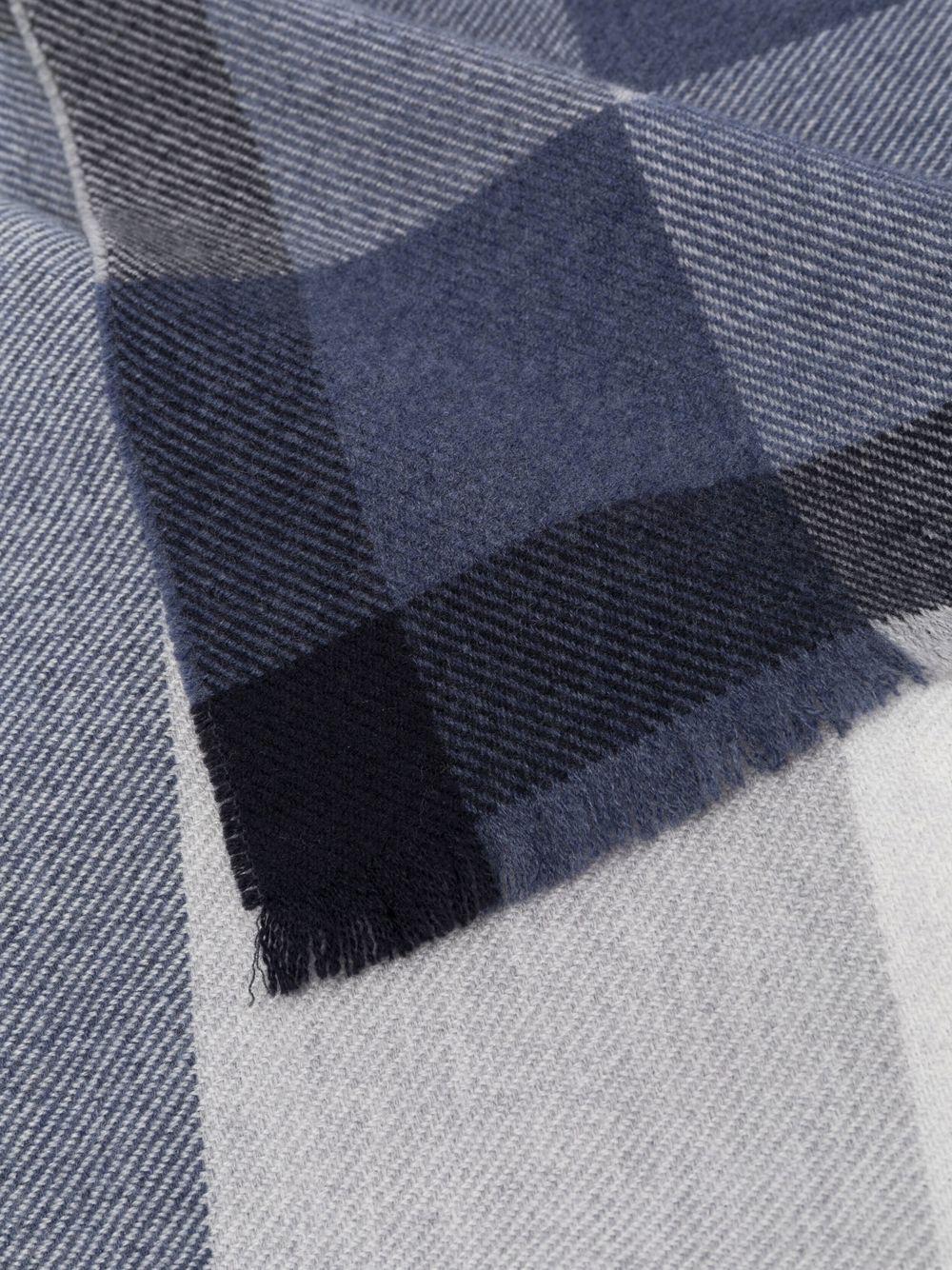 Sciarpa a quadri blu navy e bianco 