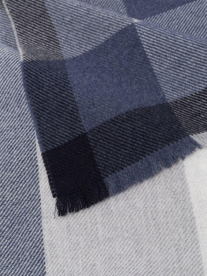 Sciarpa a quadri blu navy e bianco 