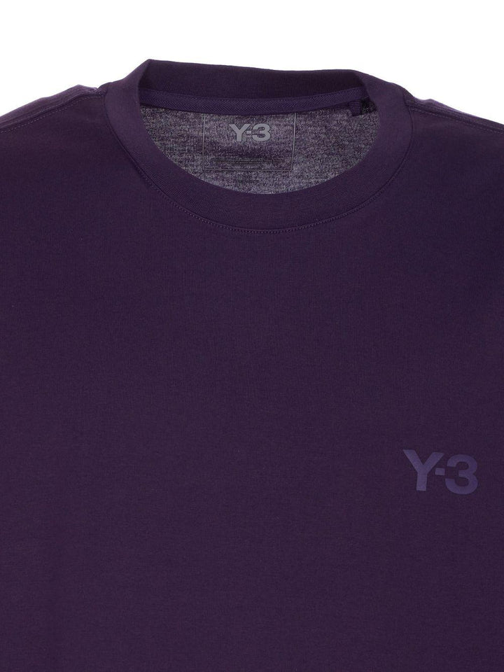 T-shirt viola con logo color-block 