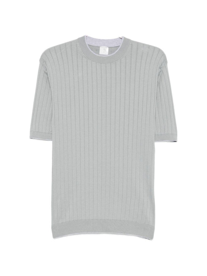 Maglia a coste blu/grigio 