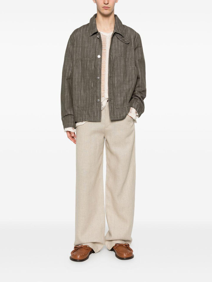 Giacca a righe con bottoni stripe khaki 