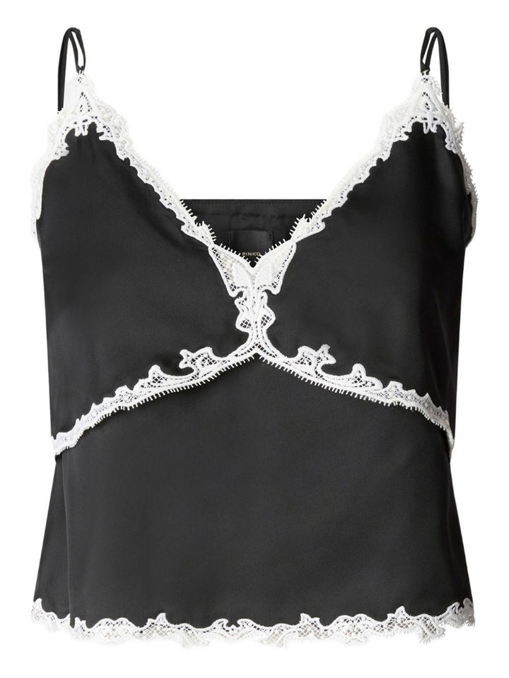 Top con inserti in pizzo 