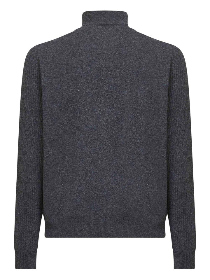 Cardigan grigio a coste 