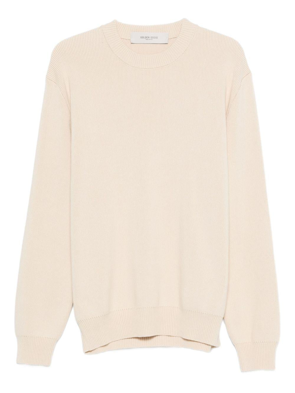 Maglione beige girocollo copn logo 
