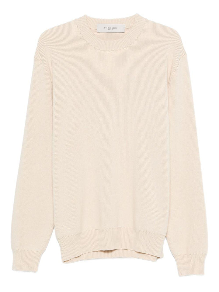 Maglione beige girocollo copn logo 