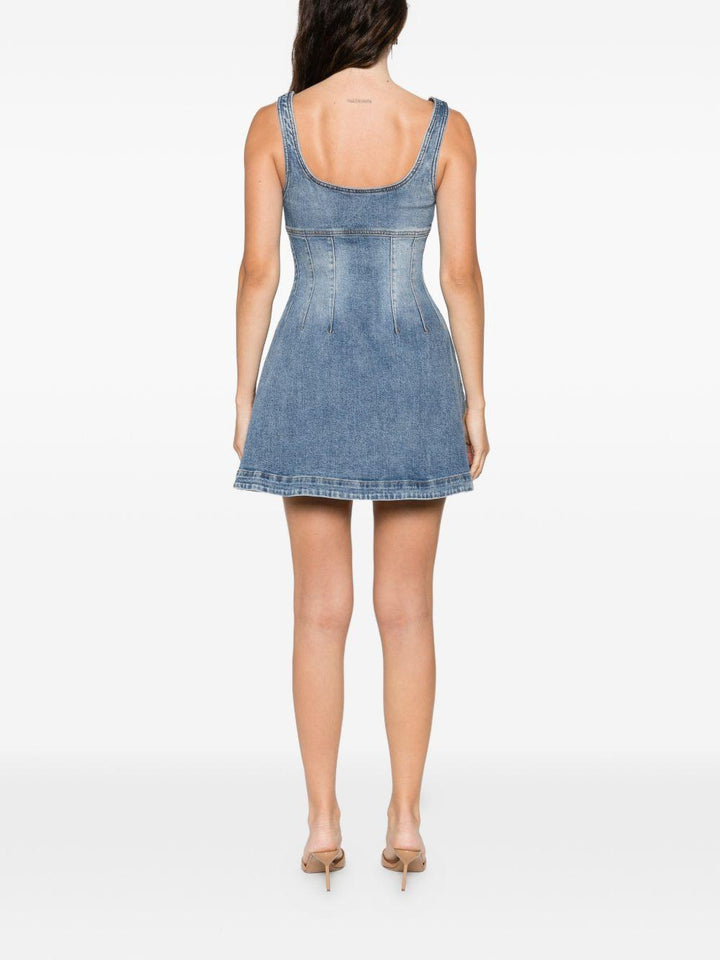 Abito corto in denim con zip 