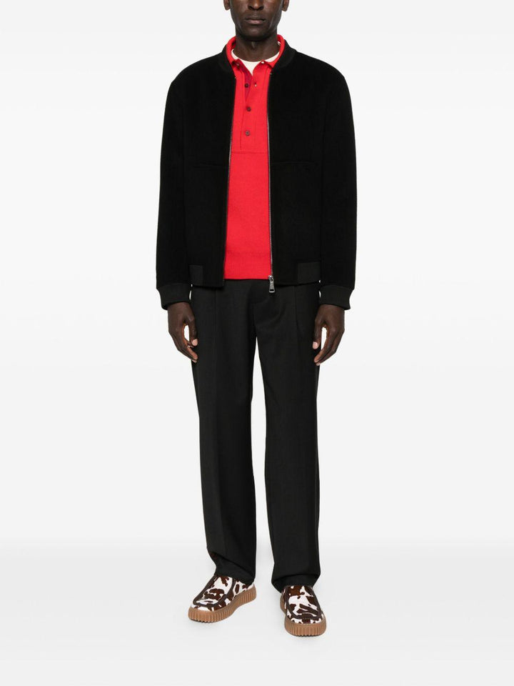 Bomber nero con zip 
