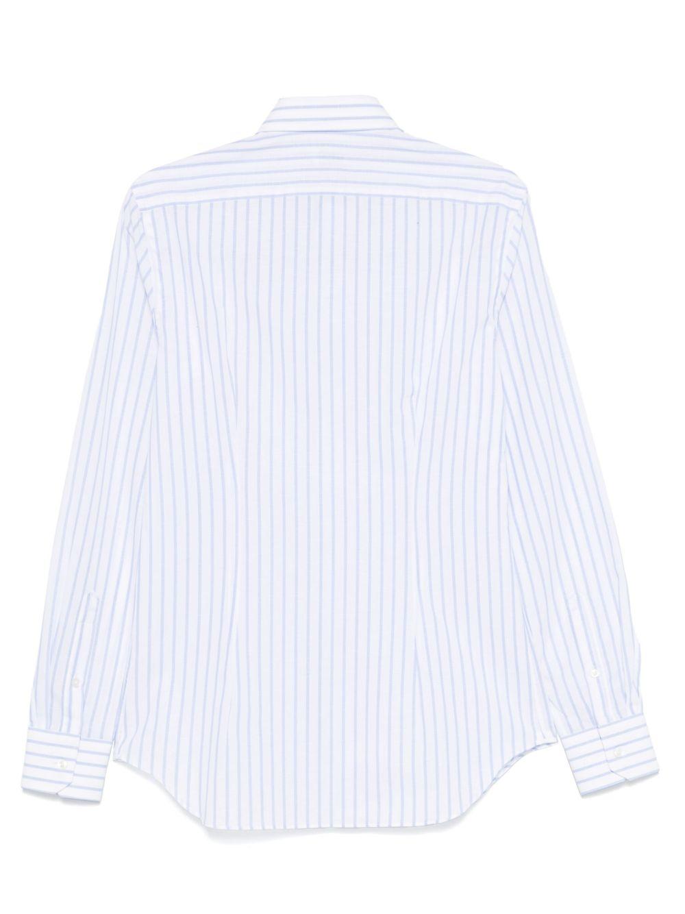 Camicia a righe blu e bianca 