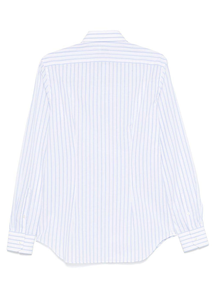 Camicia a righe blu e bianca 