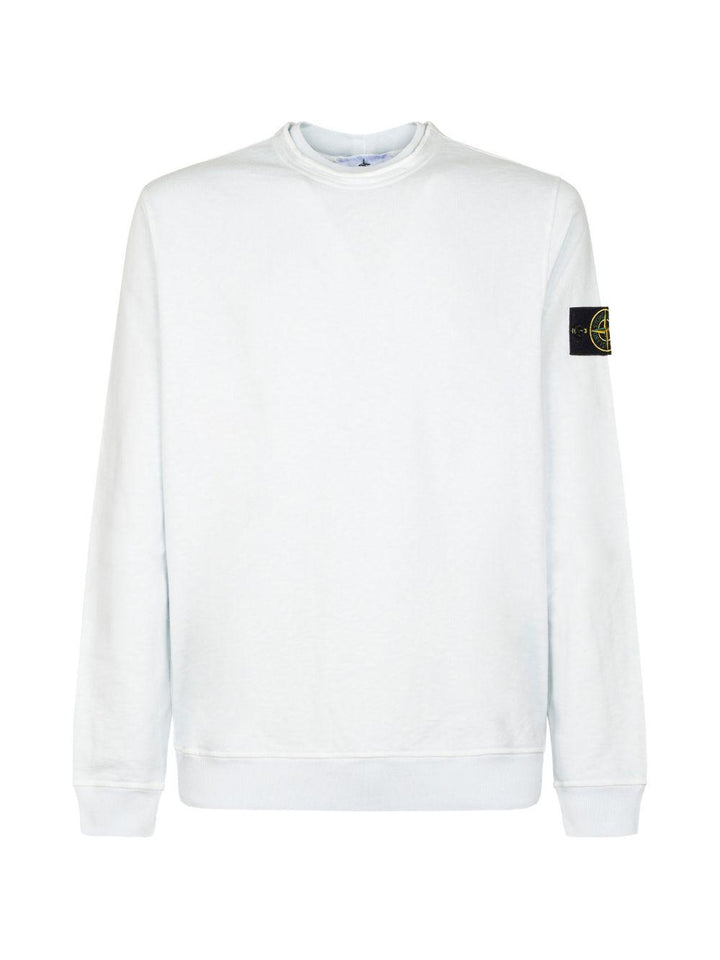 Felpa sky girocollo con patch 