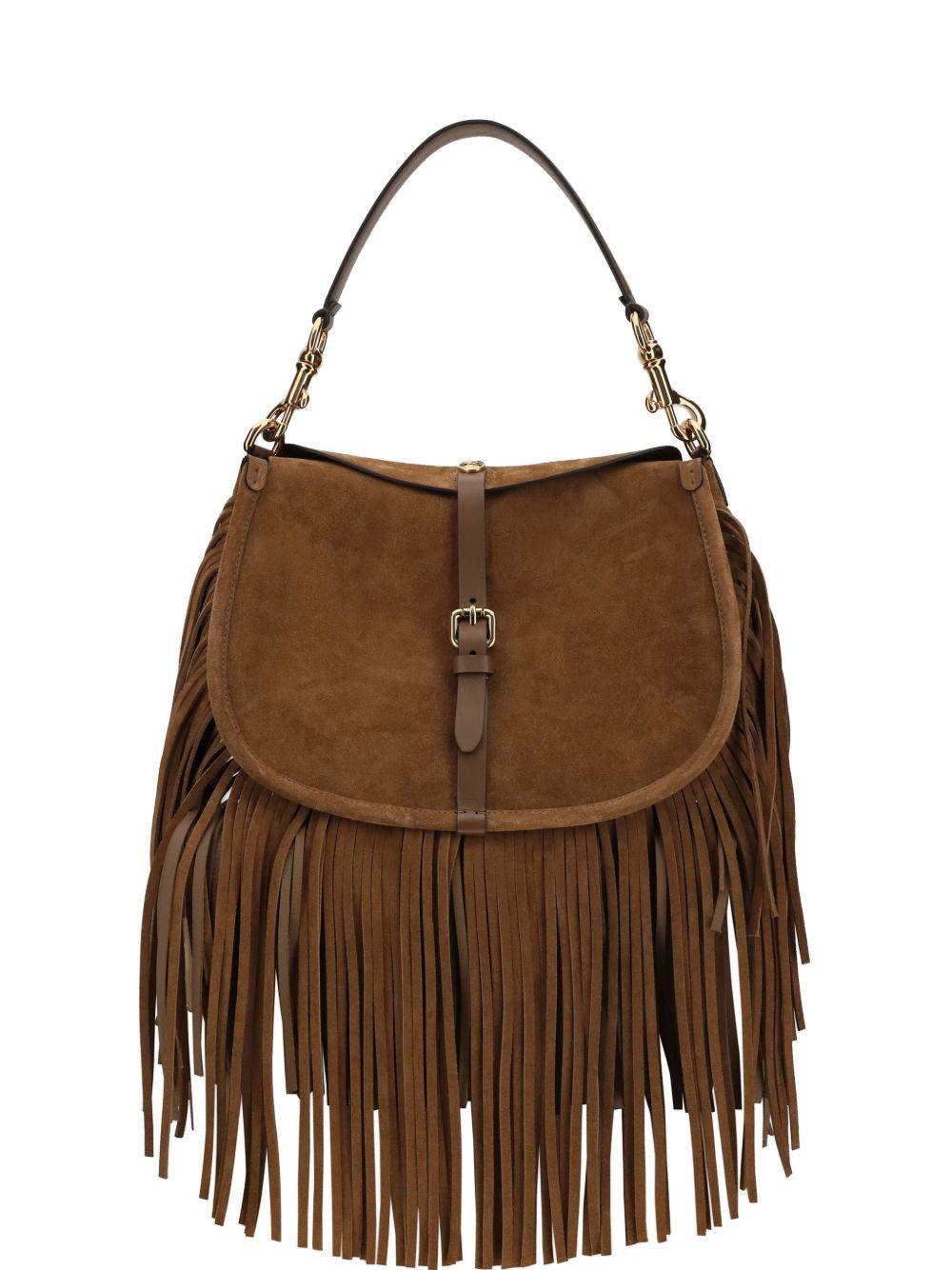 Borsa a spalla con frange 