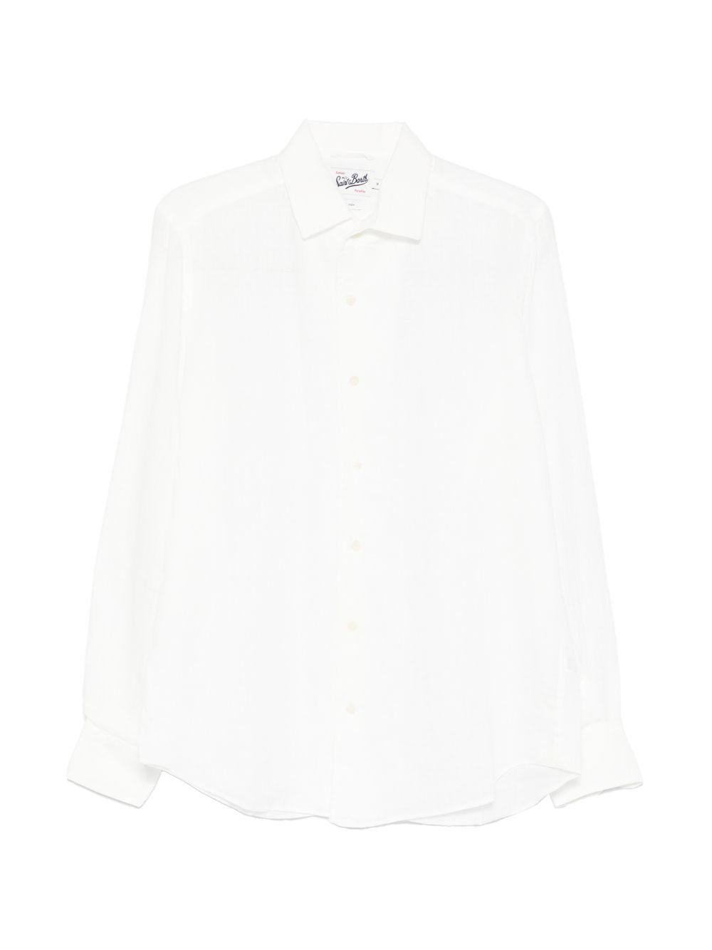 Camicia bianca in lino con bottoni 
