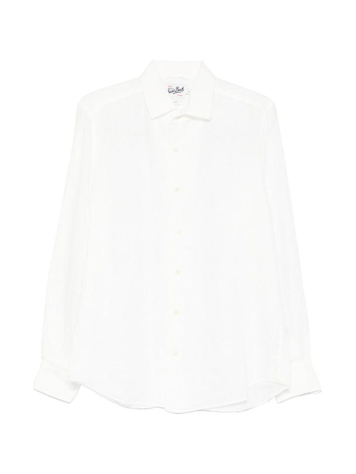 Camicia bianca in lino con bottoni 