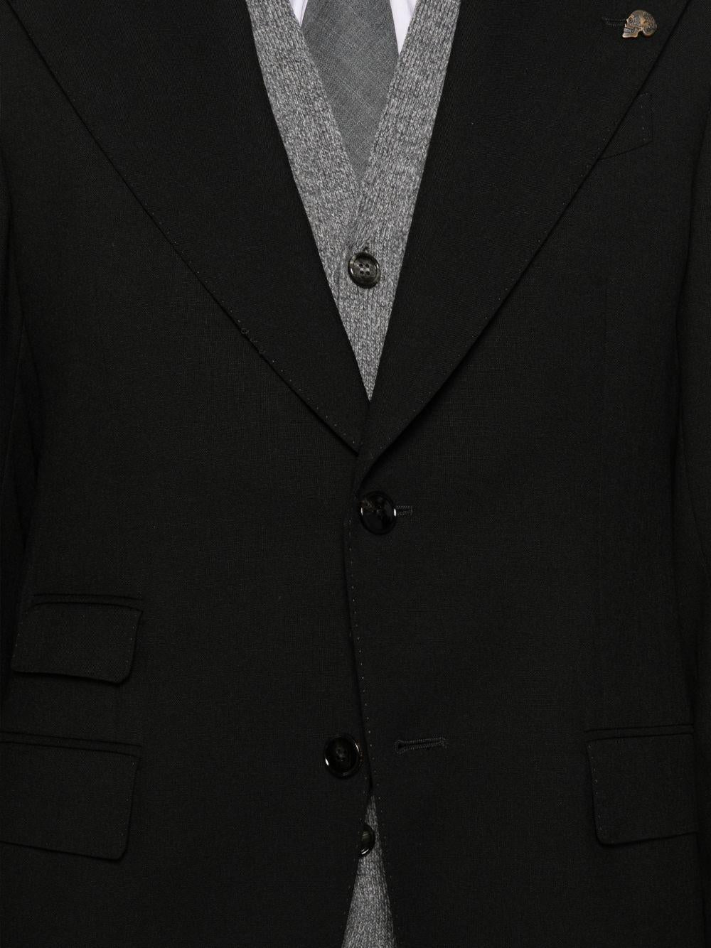 Abito monopetto nero con revers classici 