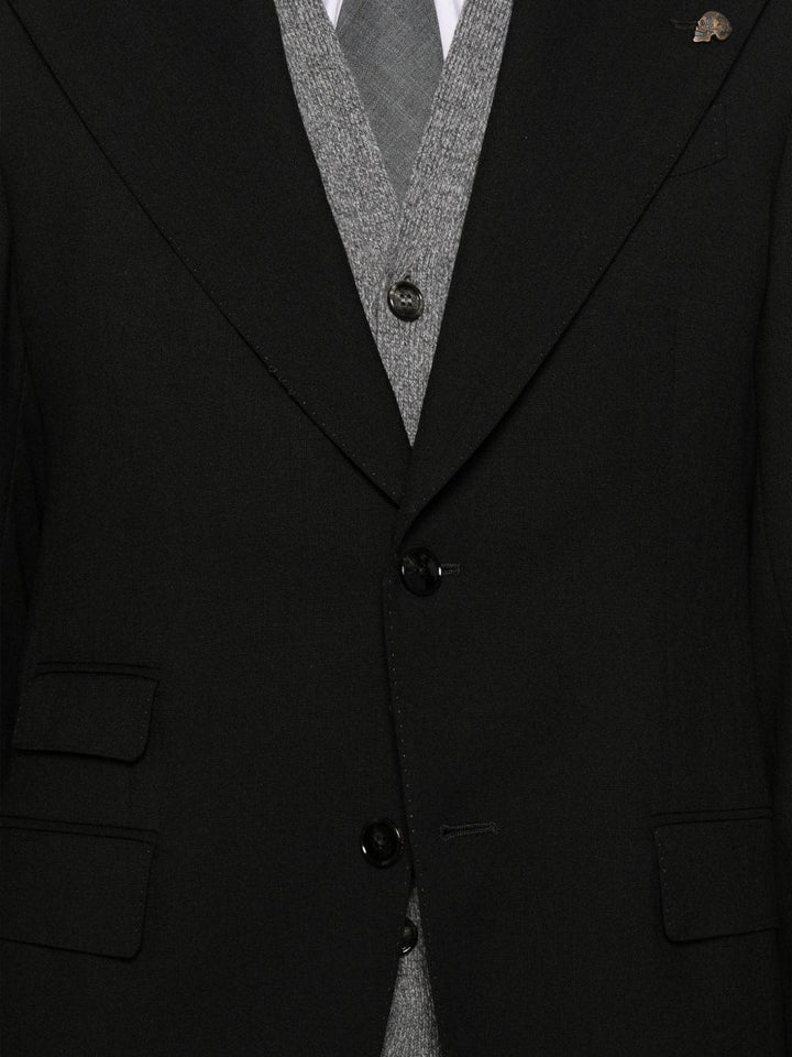 Abito monopetto nero con revers classici 