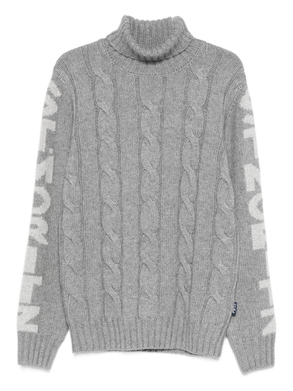 Maglione grigio mélange a collo alto 