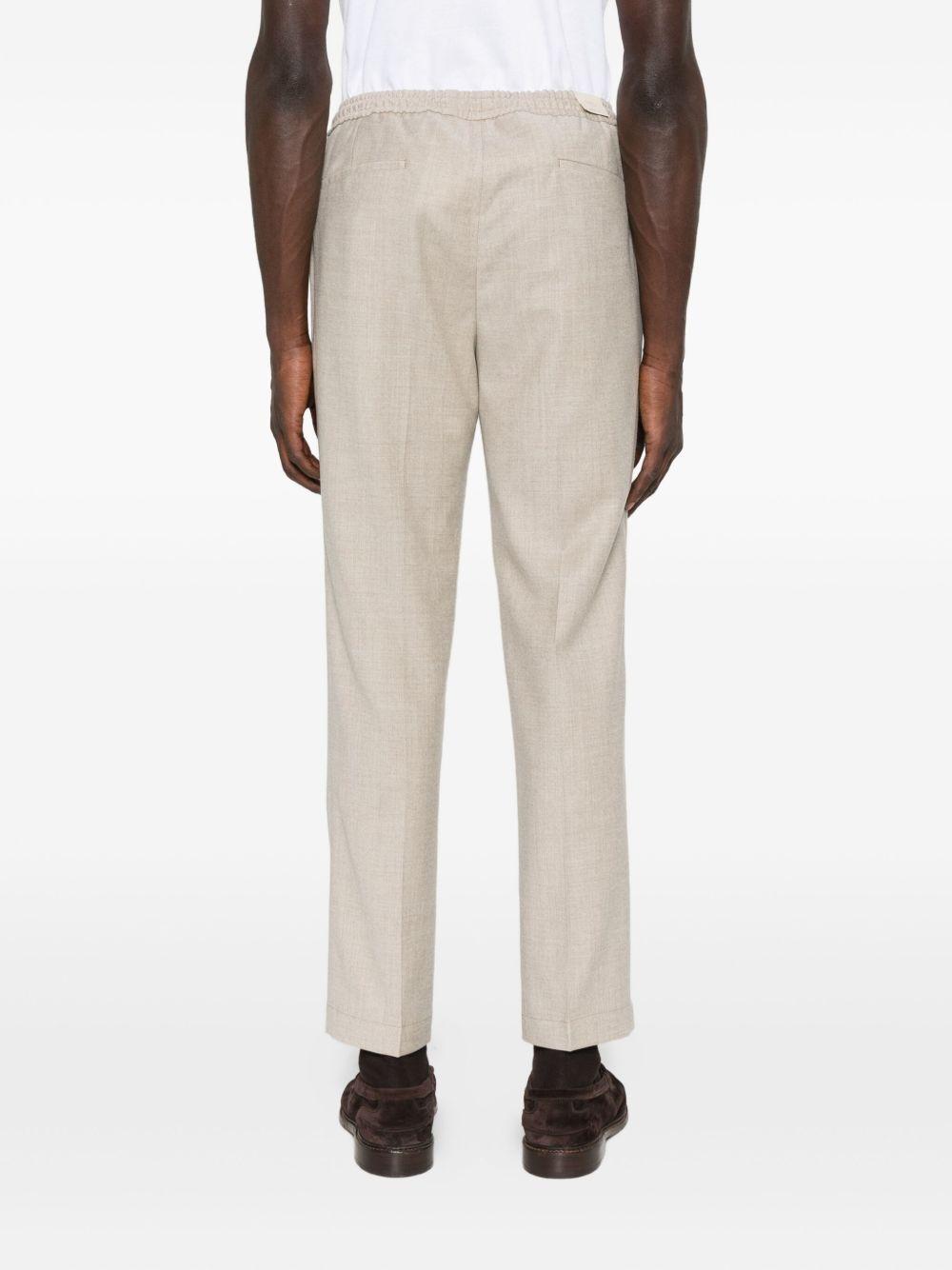 Pantaloni beige Wimbledon in lana con coulisse 