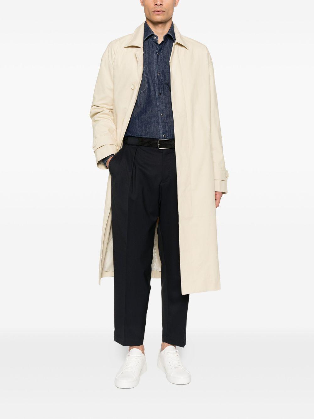 Pantaloni navy con pieghe frontali Portobello 