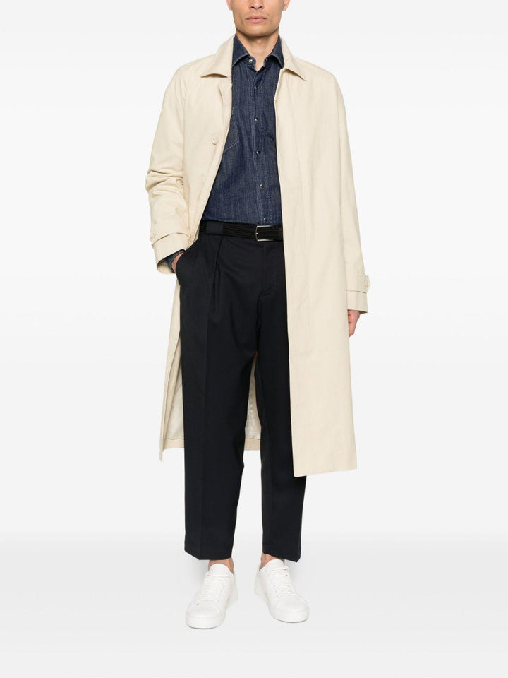 Pantaloni navy con pieghe frontali Portobello 