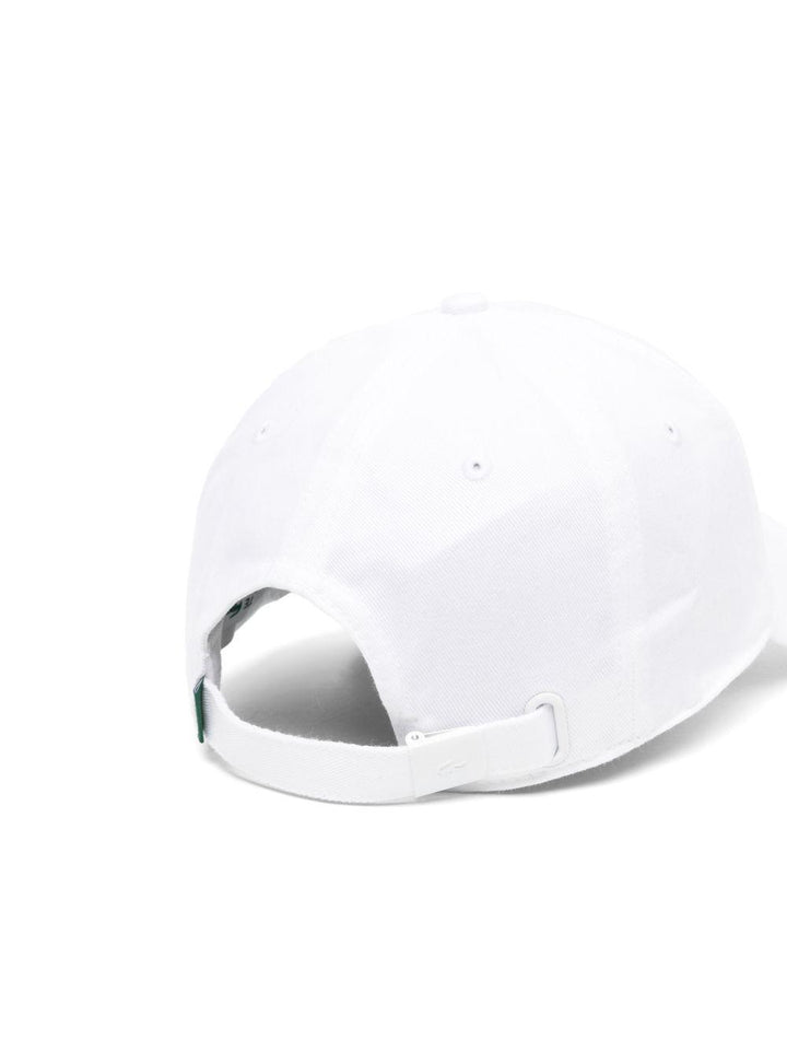 Cappello da baseball bianco con applicazione logo 