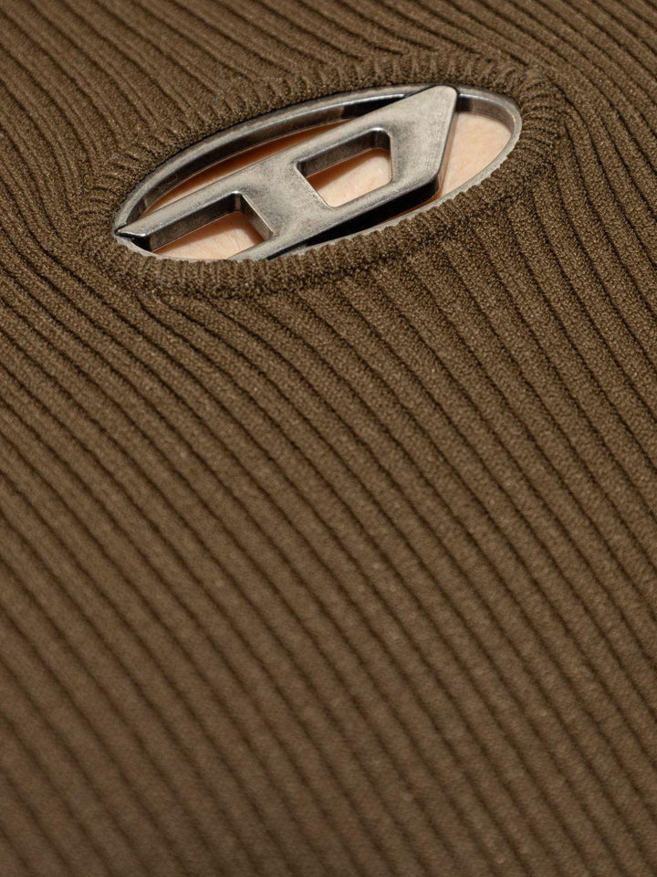 T-shirt a maniche lunghe marrone oliva 