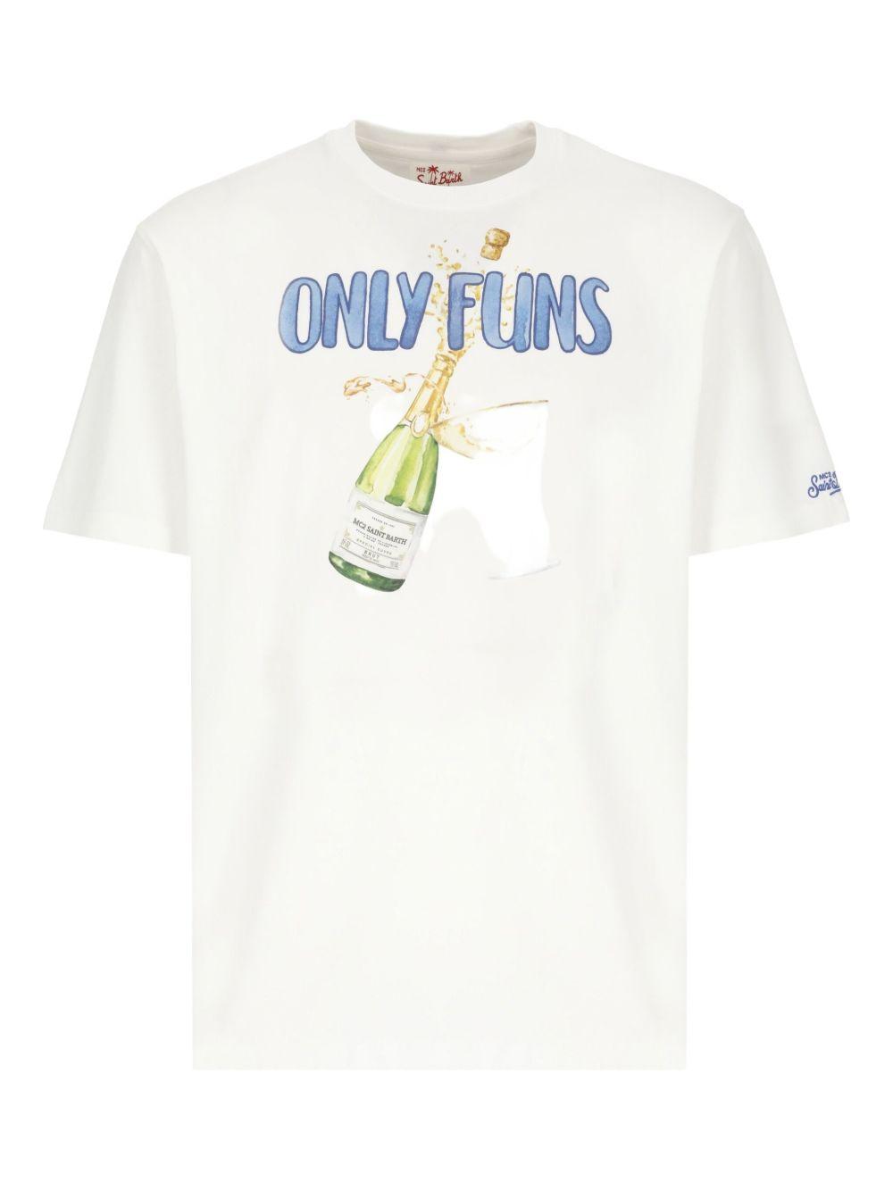 T-shirt bianca in cotone con stampa 