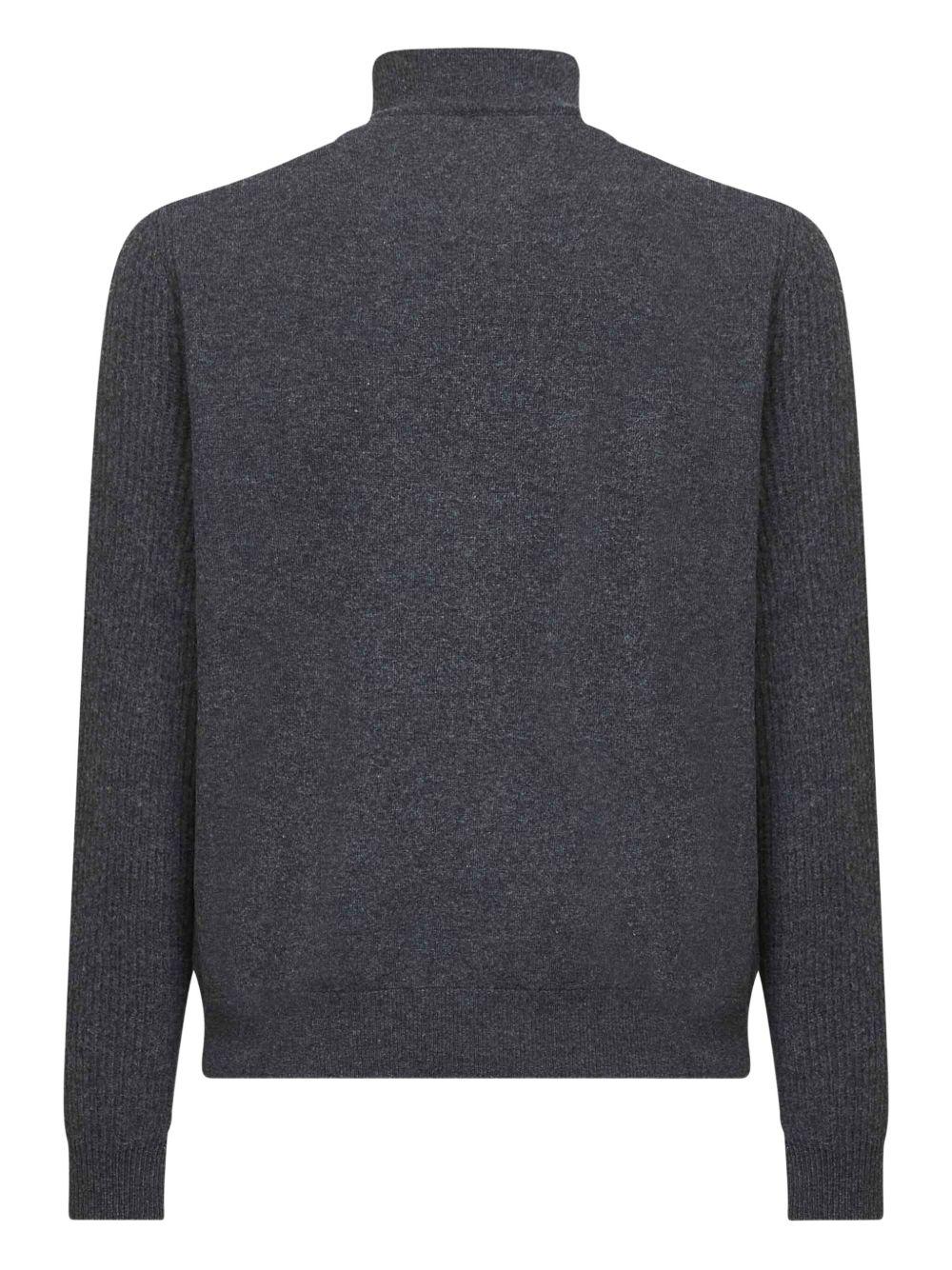 Cardigan grigio a coste 