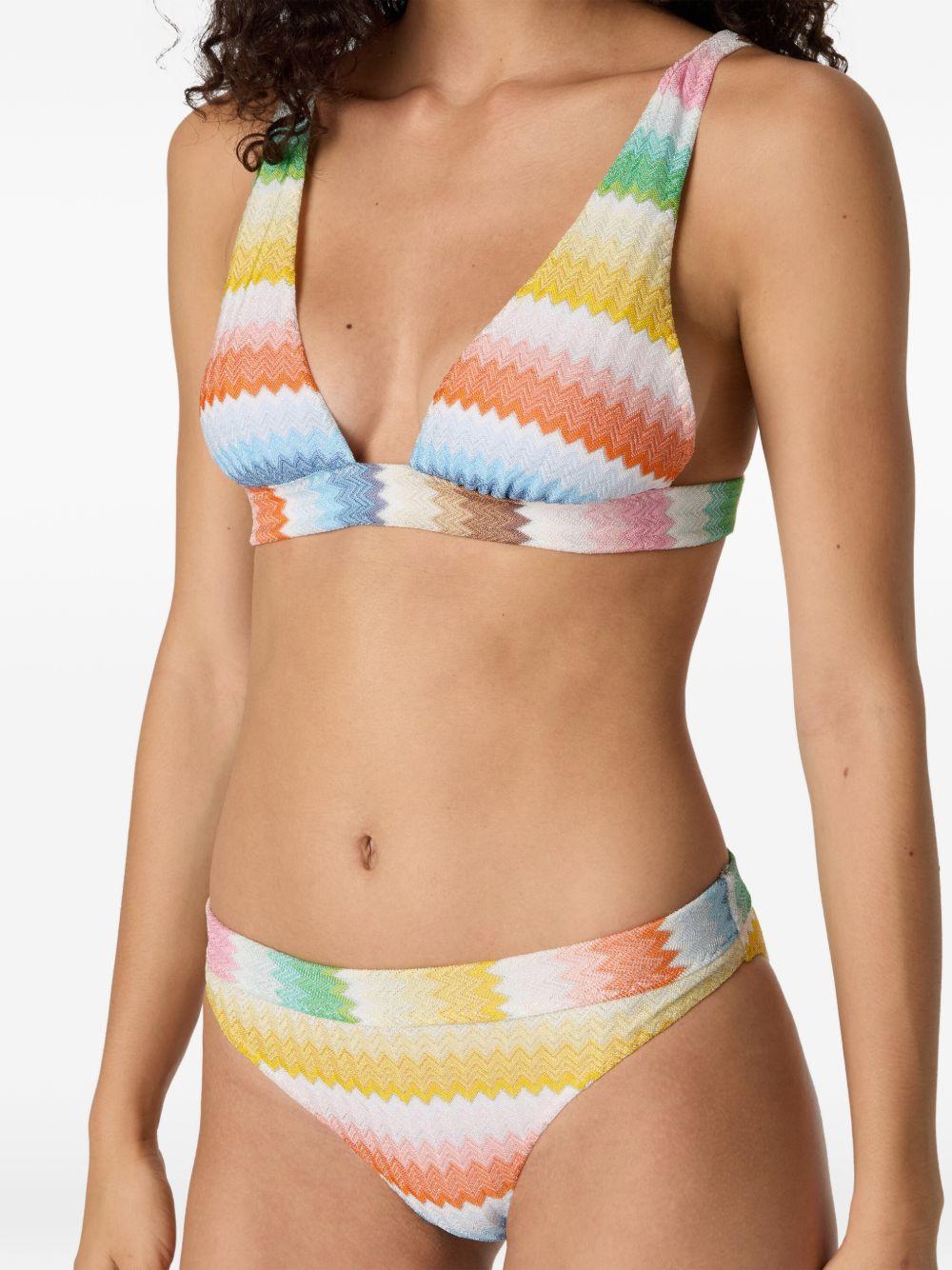 Bikini con motivo a zigzag 