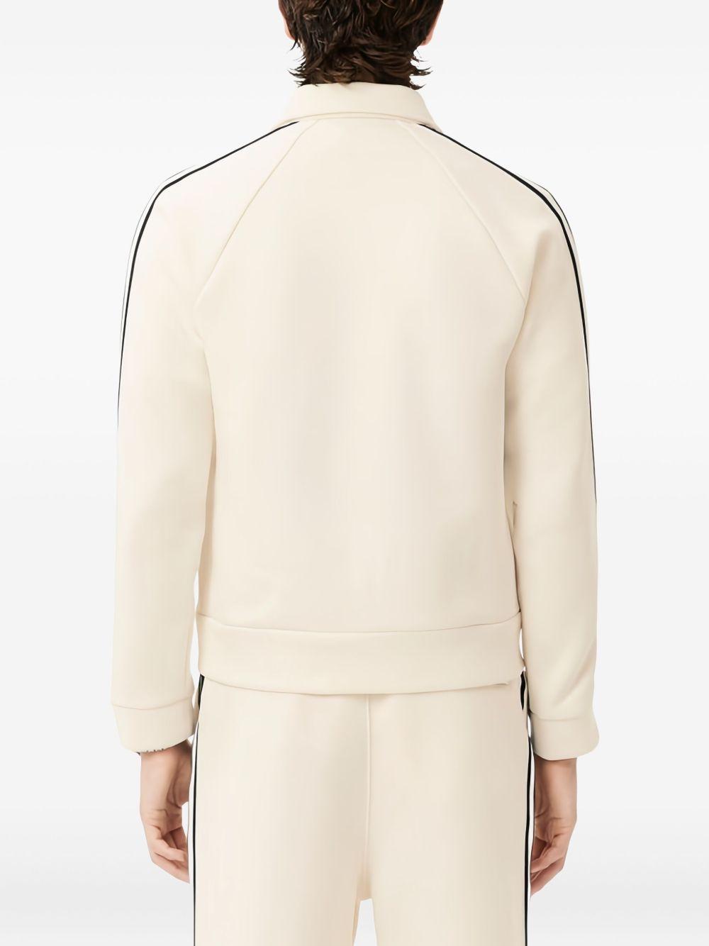 Felpa a righe bianco opaco con zip