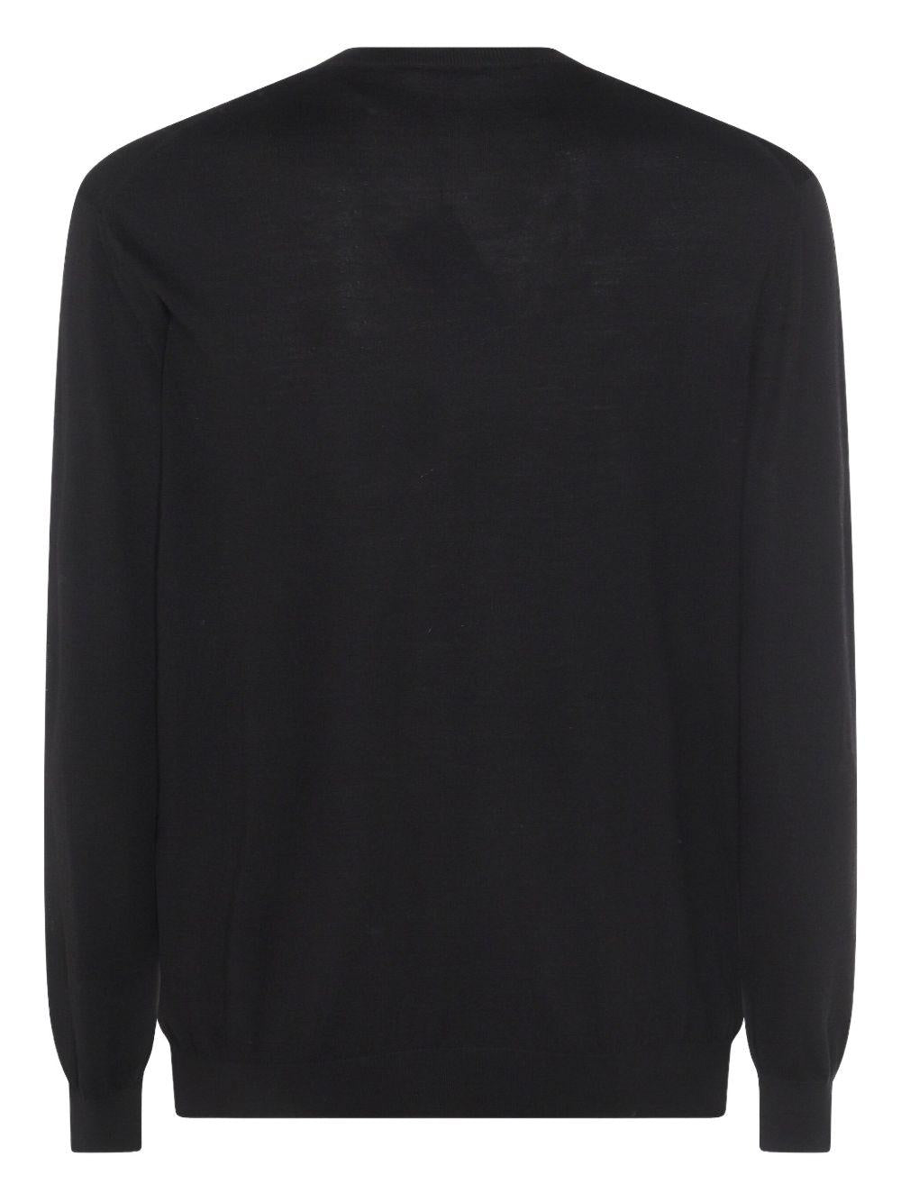 Maglione girocollo nero in lana 