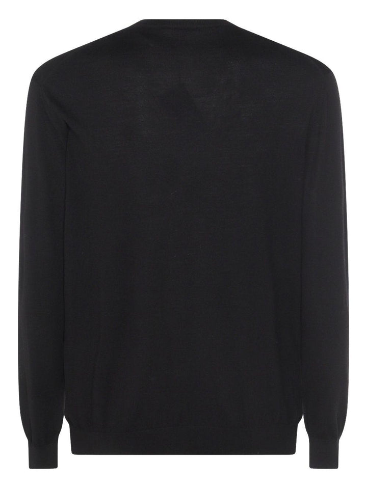 Maglione girocollo nero in lana 