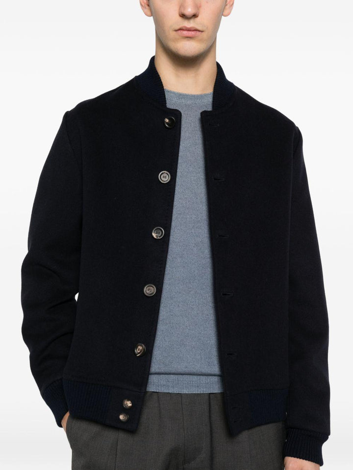 Bomber blu con bottoni 