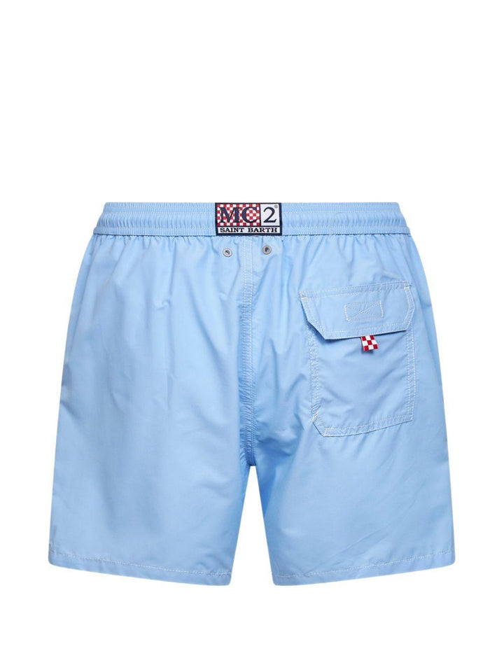 Costume da bagno azzurro con coulisse 