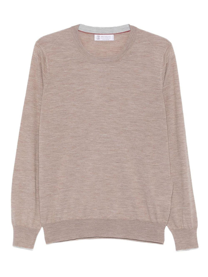 Maglione beige in cashmere 