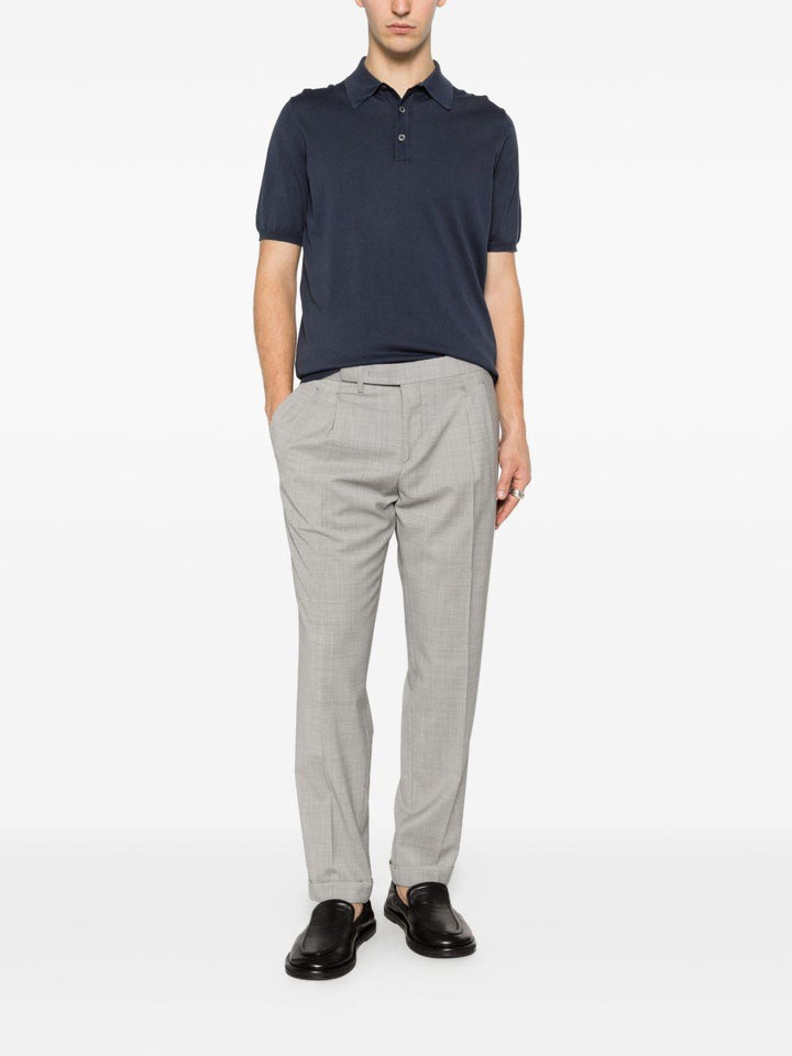 Pantaloni sartoriali acciaio con pieghe 