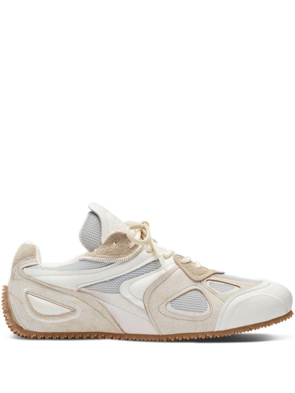 Sneakers con inserti bianco/panna 
